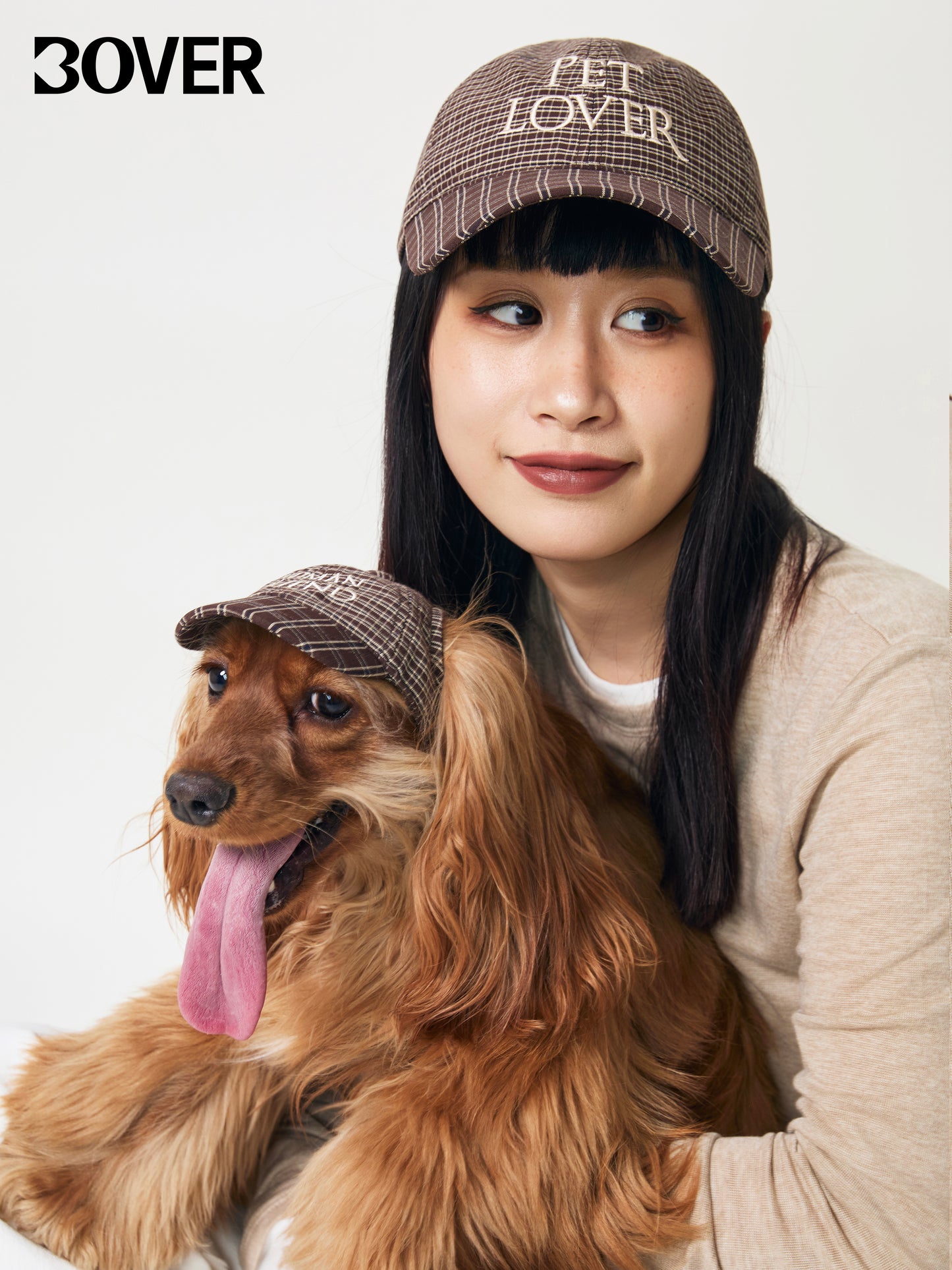 BOVER Embroidered Plaid Baseball Cap - Human-Pet Matching Set (Human Version)