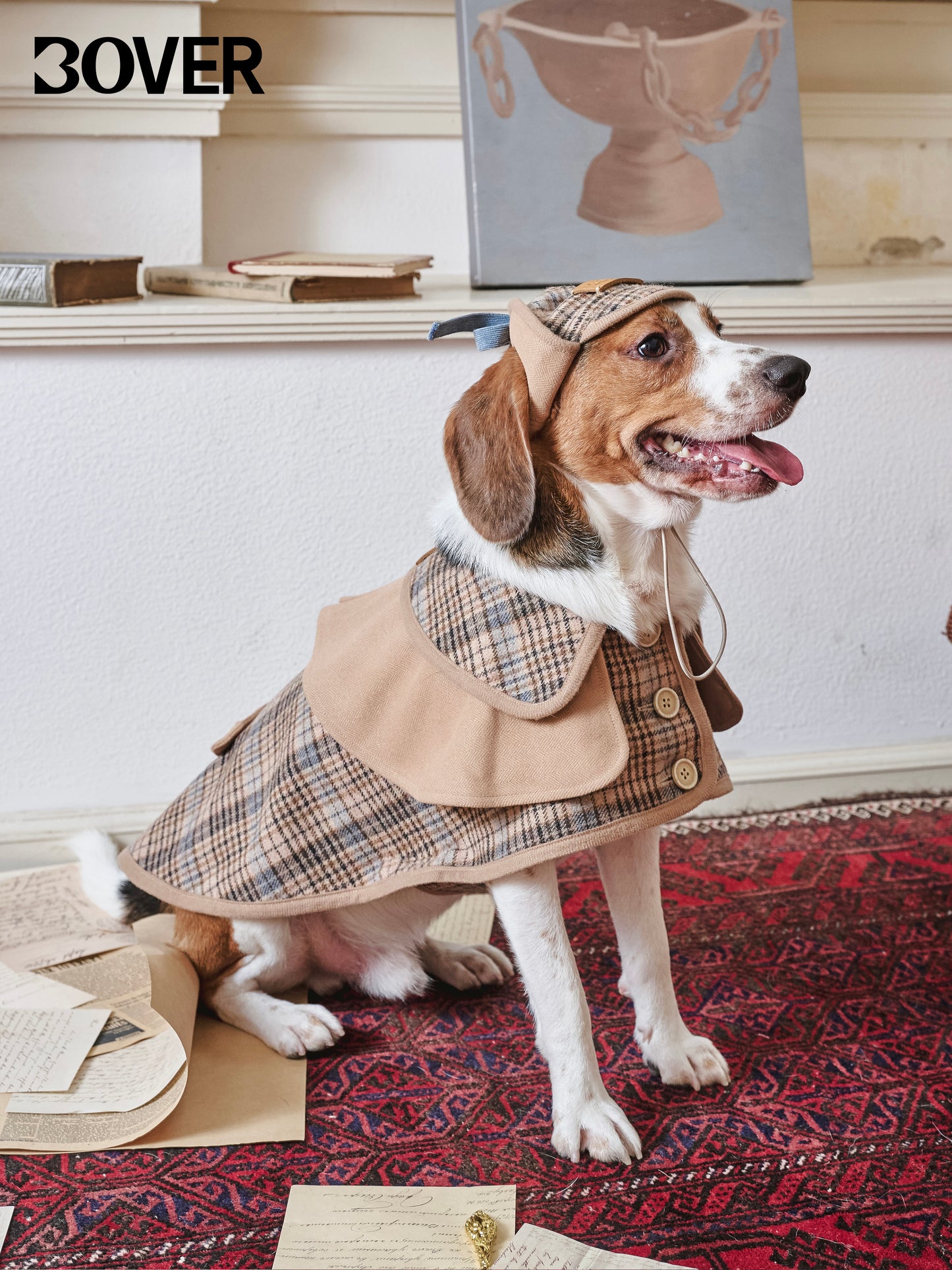 BOVER "Detective Dog" Sherlock Hat - British Style with Adjustable Strap