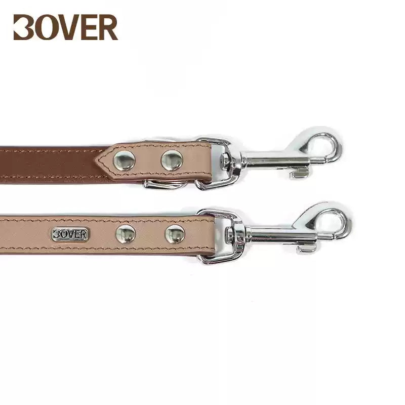 BOVER Multifunctional Leather Leash - Premium Top-Grain Cowhide with Alloy Hardware