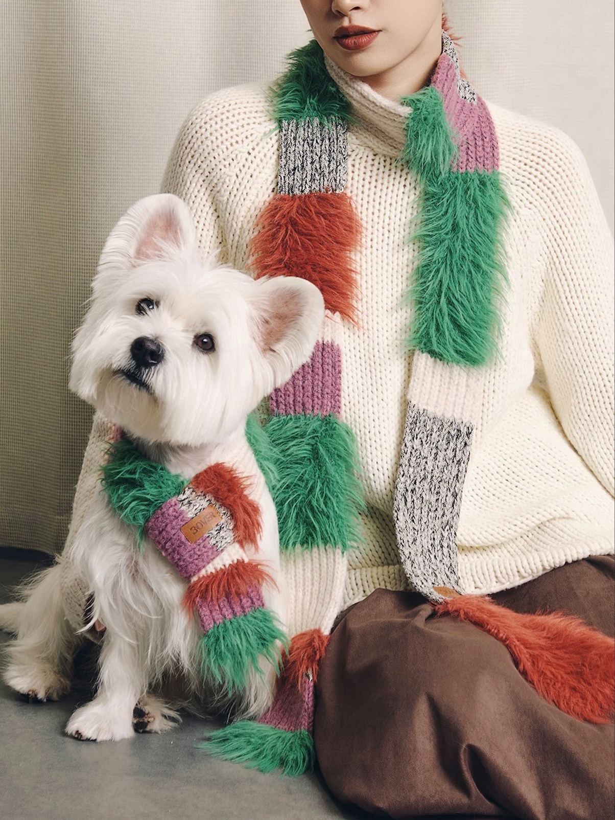 BOVER Color-block Pet Scarf (Pet Version)
