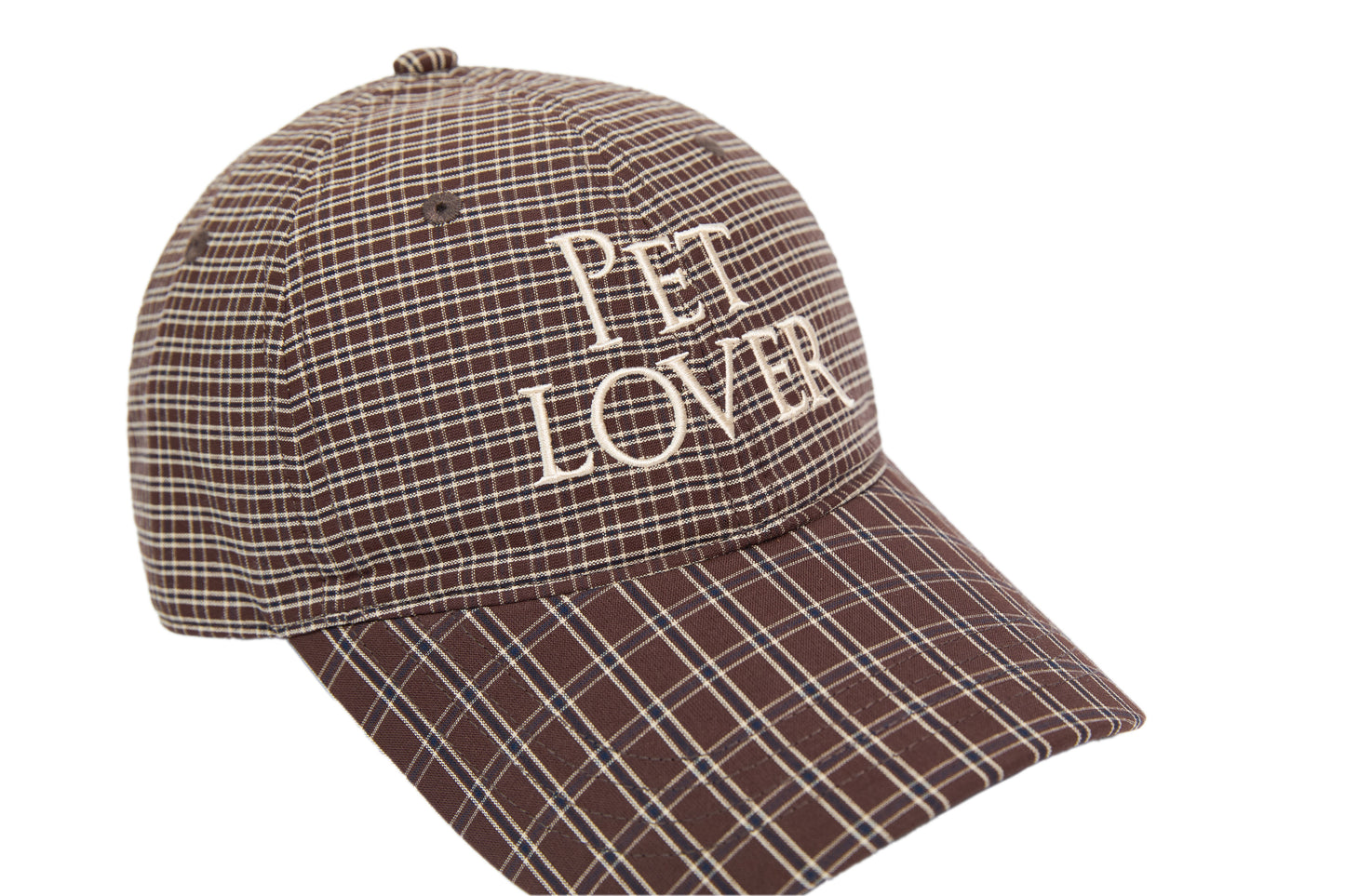 BOVER Embroidered Plaid Baseball Cap - Human-Pet Matching Set (Human Version)