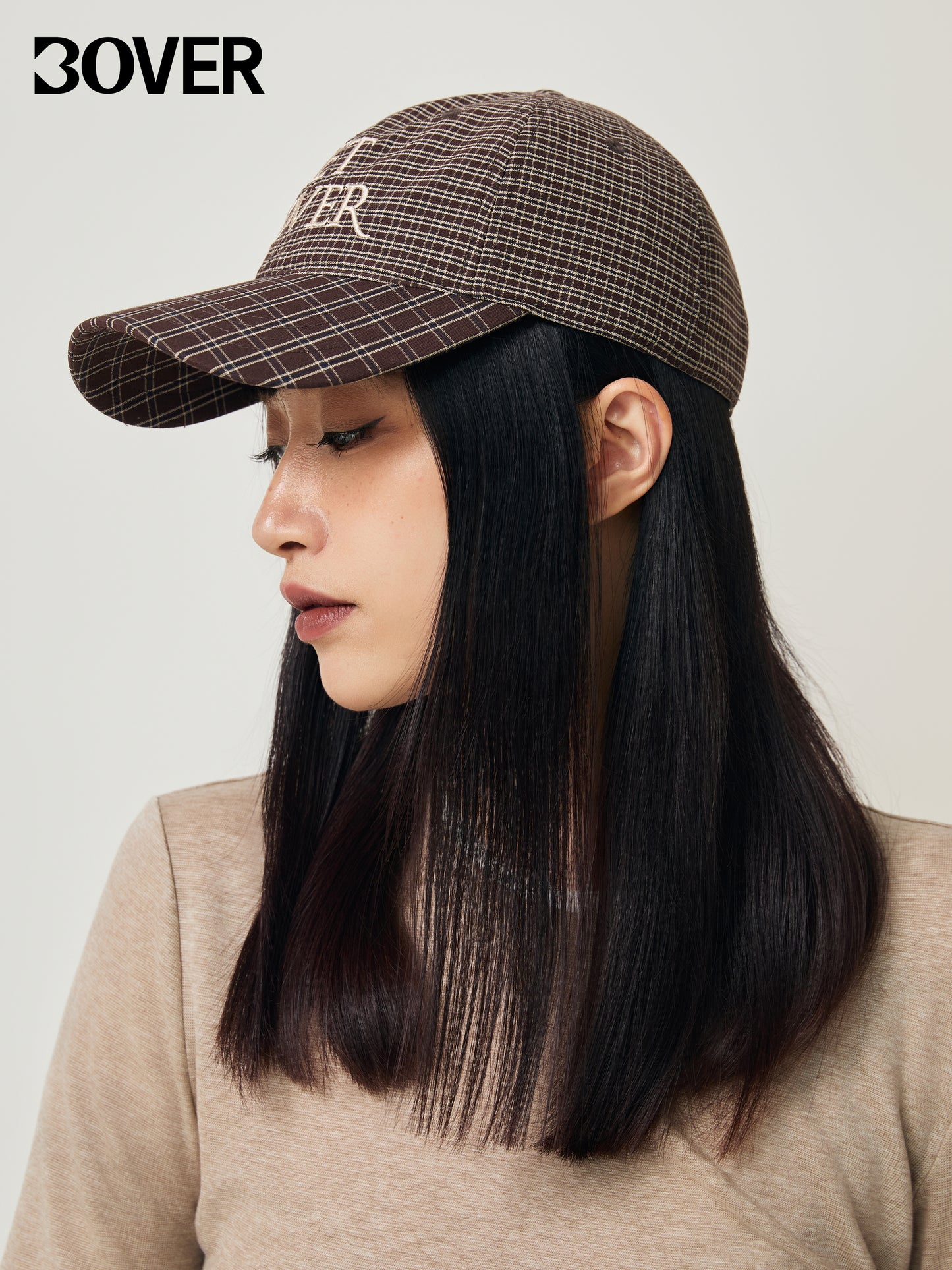 BOVER Embroidered Plaid Baseball Cap - Human-Pet Matching Set (Human Version)