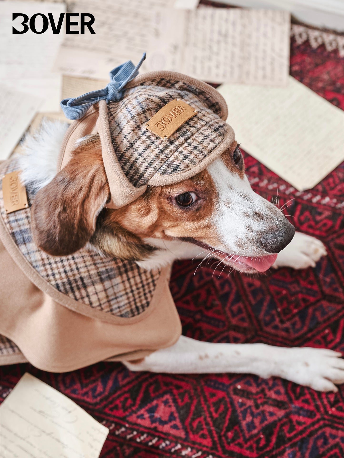 BOVER "Detective Dog" Sherlock Hat - British Style with Adjustable Strap