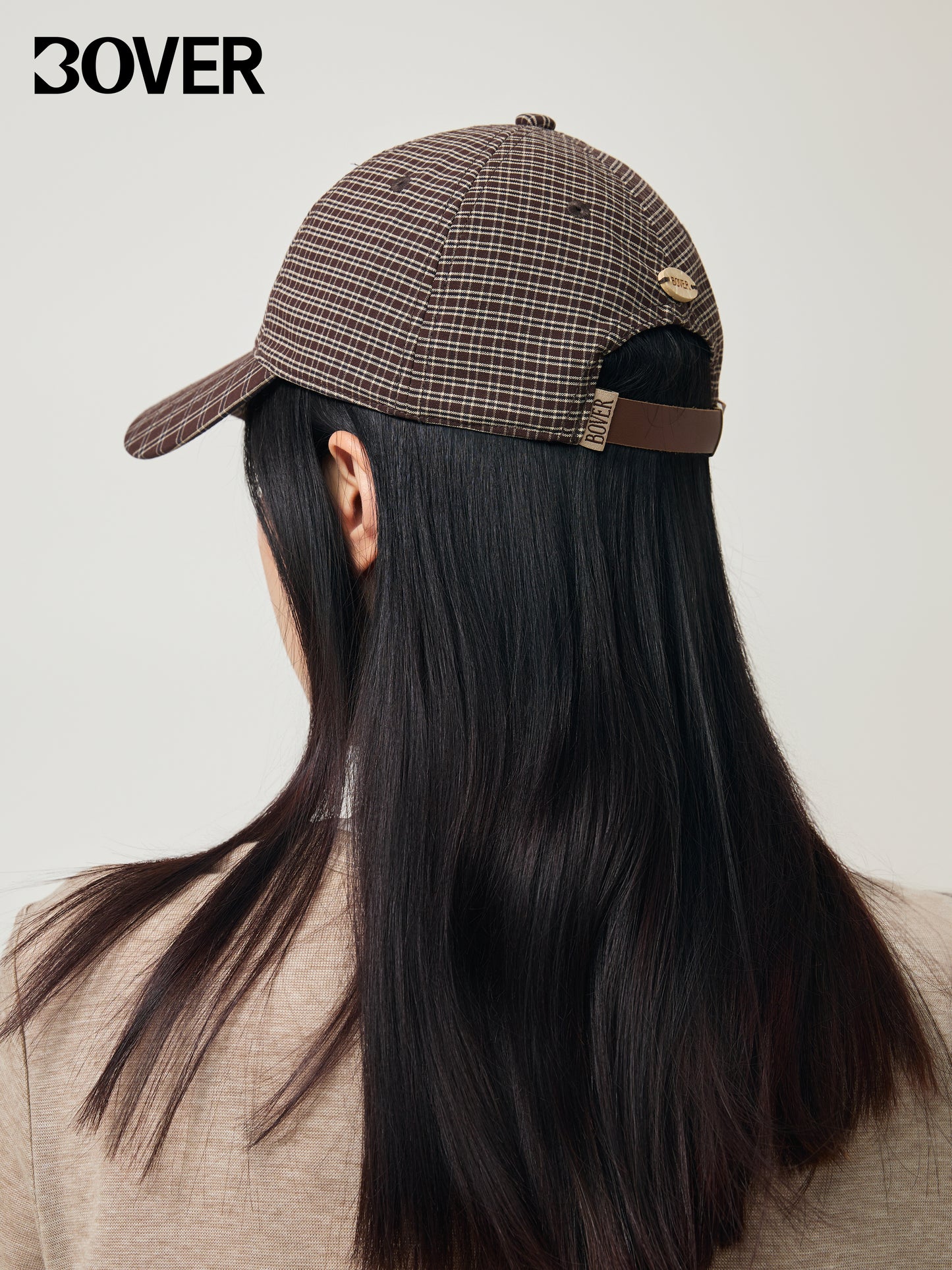 BOVER Embroidered Plaid Baseball Cap - Human-Pet Matching Set (Human Version)