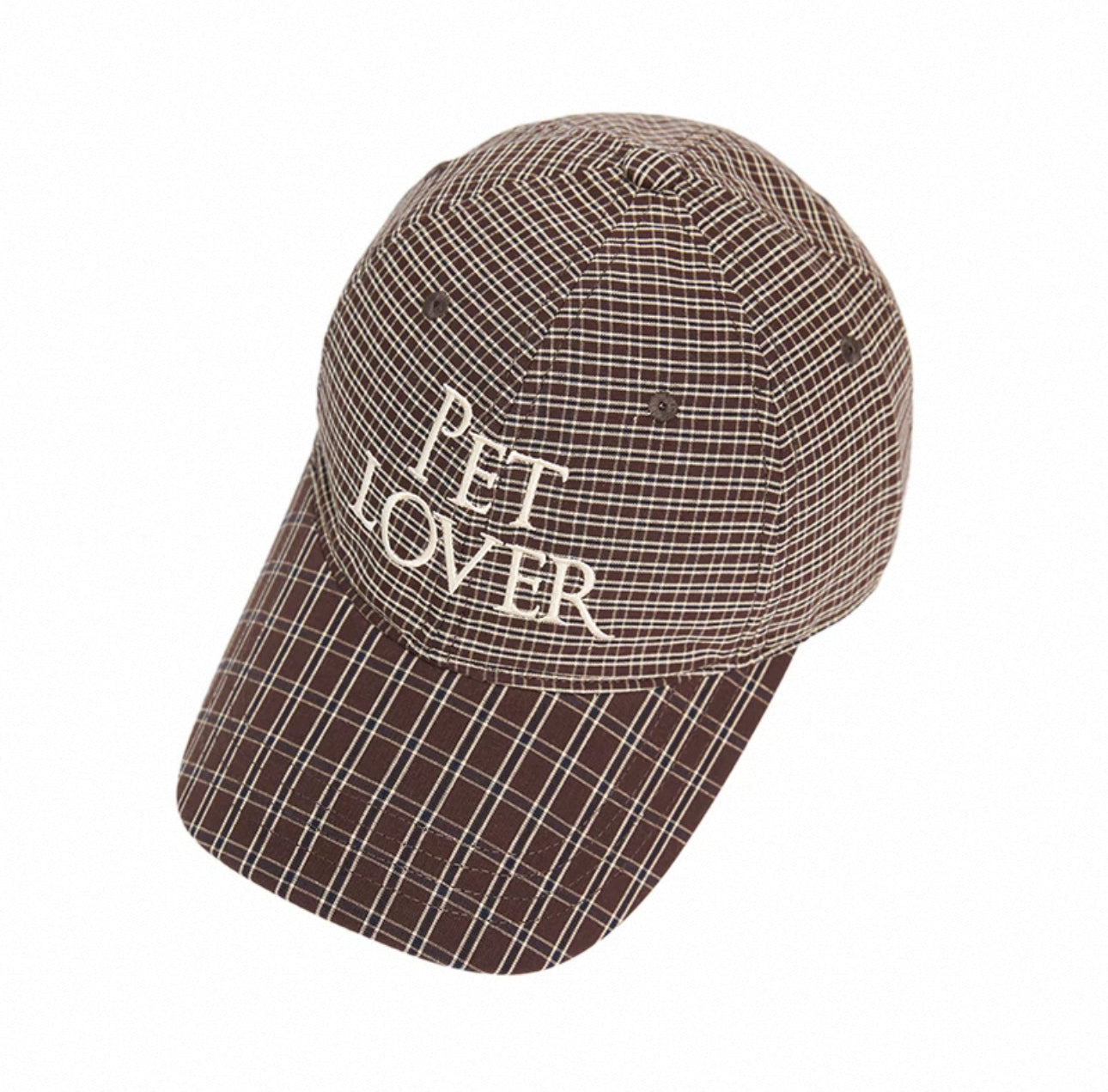BOVER Embroidered Plaid Baseball Cap - Human-Pet Matching Set (Human Version)