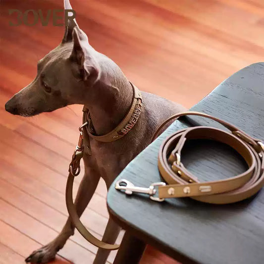 BOVER Multifunctional Leather Leash - Premium Top-Grain Cowhide with Alloy Hardware