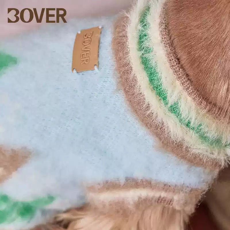 BOVER "Student Dog" Knit Vest - British Academic Style Pet Sweater